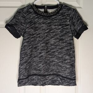 Madewell Black and Gray Short Sleeve Top
